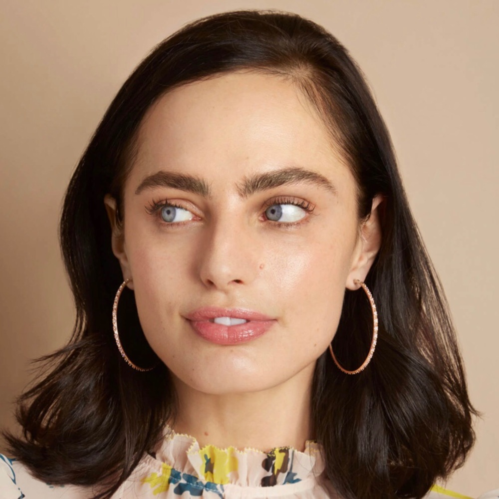 Val Gold Hoop Earrings in Iridescent Crystal